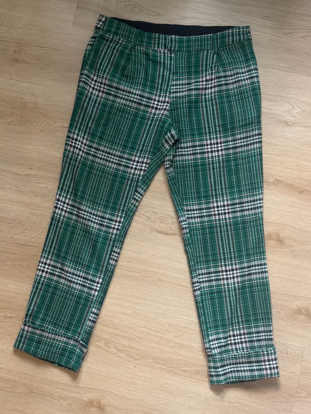 Anthropologie Green Plaid Cropped Women’s Pants